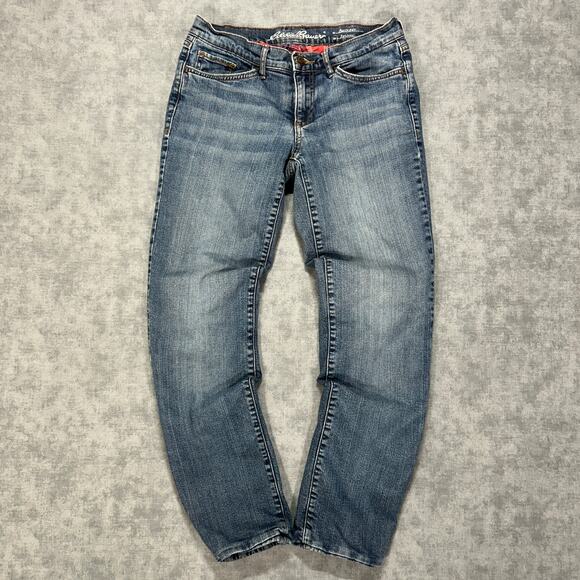 Eddie Bauer Denim - Eddie Bauer Boyfriend Relaxed fit plaid lined outdoors casual jeans womens 2